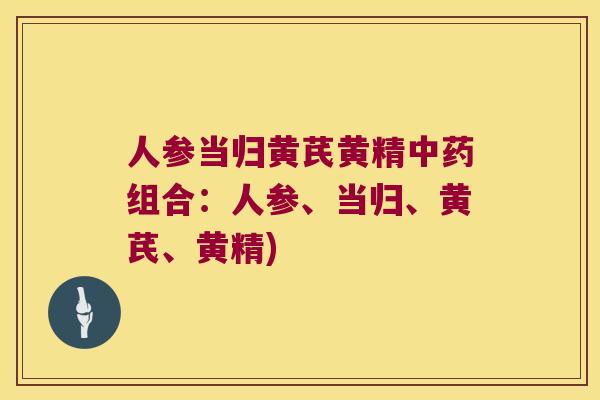 人参当归黄芪黄精组合：人参、当归、黄芪、黄精)
