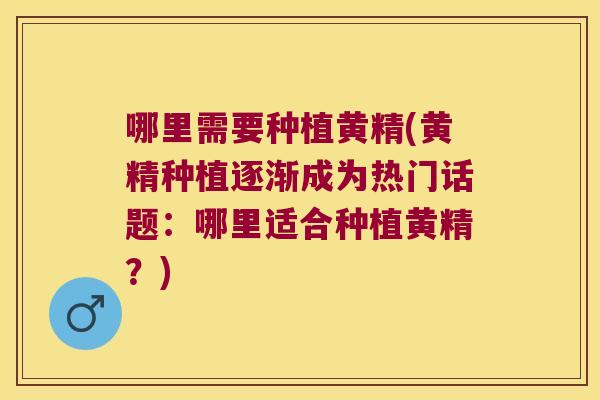 哪里需要种植黄精(黄精种植逐渐成为热门话题：哪里适合种植黄精？)