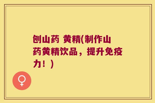 刨山药 黄精(制作山药黄精饮品，提升力！)