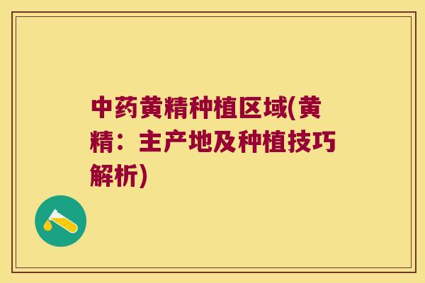 黄精种植区域(黄精：主产地及种植技巧解析)