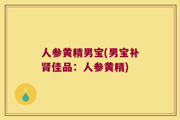 人参黄精男宝(男宝补佳品：人参黄精)