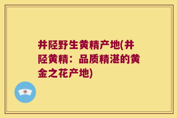 井陉野生黄精产地(井陉黄精:品质精湛的黄金之花产地) 井陉野生黄精产地(井陉黄精:品质精湛的黄金之花产地)