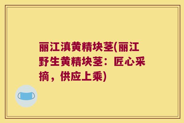 丽江滇黄精块茎(丽江野生黄精块茎:匠心采摘,供应上乘) 丽江滇黄精块茎(丽江野生黄精块茎:匠心采摘,供应上乘)
