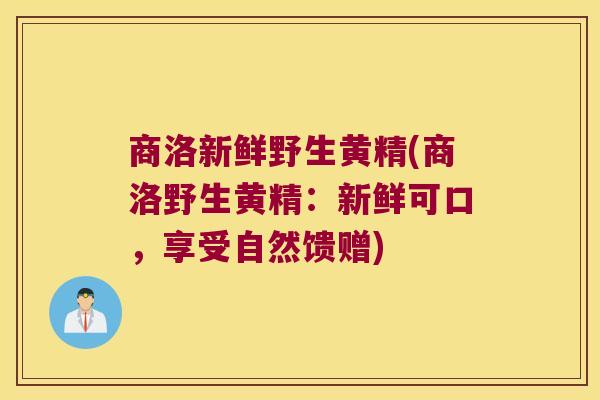 商洛新鲜野生黄精(商洛野生黄精:新鲜可口,享受自然馈赠) 商洛新鲜野生黄精(商洛野生黄精:新鲜可口,享受自然馈赠)