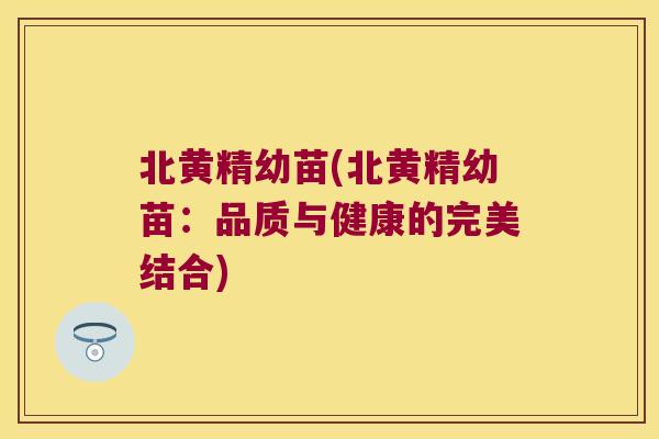 北黄精幼苗(北黄精幼苗:品质与健康的完美结合) 北黄精幼苗(北黄精幼苗:品质与健康的完美结合)