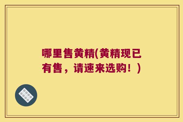 哪里售黄精(黄精现已有售，请速来选购！)