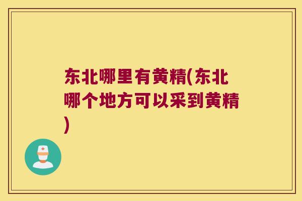 东北哪里有黄精(东北哪个地方可以采到黄精)