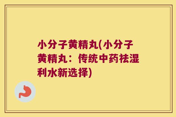 小分子黄精丸(小分子黄精丸：传统祛湿利水新选择)
