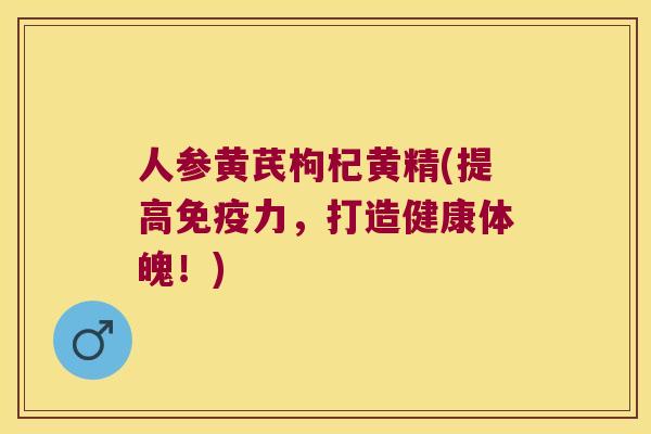 人参黄芪枸杞黄精(提高力,打造健康体魄!) 人参黄芪枸杞黄精(提高力,打造健康体魄!)