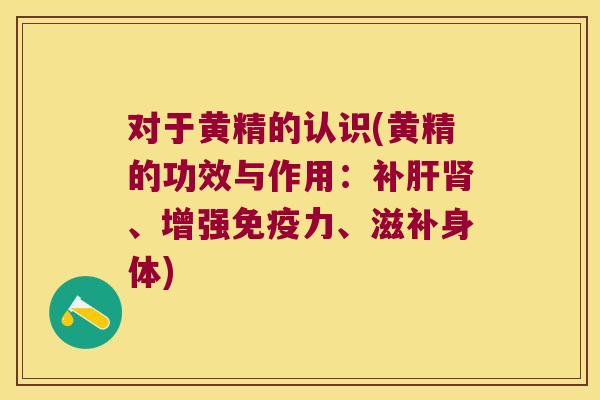 对于黄精的认识(黄精的功效与作用：补、增强力、滋补身体)