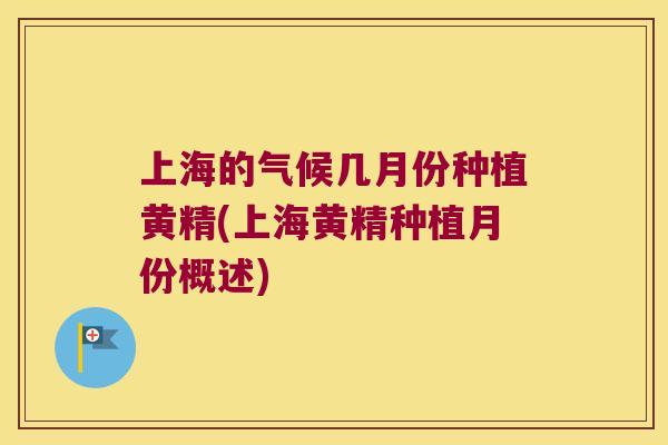 上海的气候几月份种植黄精(上海黄精种植月份概述)
