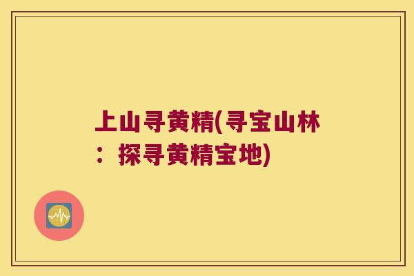 上山寻黄精(寻宝山林：探寻黄精宝地)