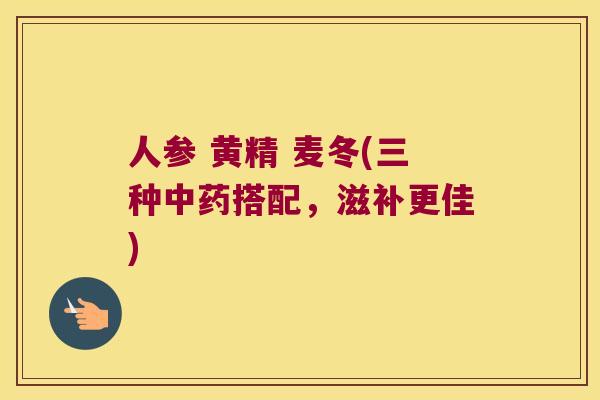人参 黄精 麦冬(三种搭配,滋补更佳) 人参 黄精 麦冬(三种搭配,滋补更佳)