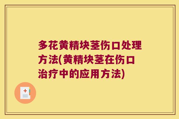 多花黄精块茎伤口处理方法(黄精块茎在伤口中的应用方法)
