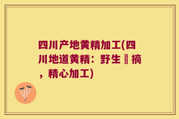 四川产地黄精加工(四川地道黄精：野生採摘，精心加工)
