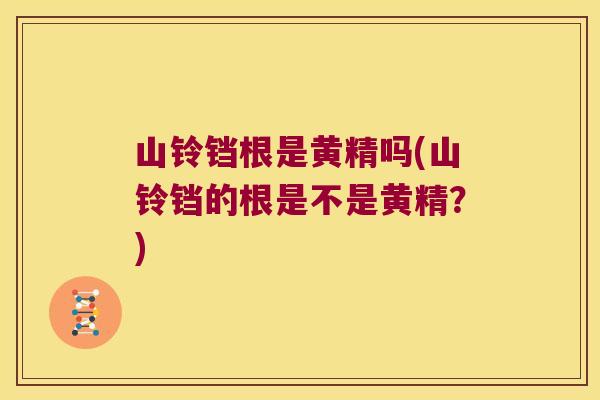 山铃铛根是黄精吗(山铃铛的根是不是黄精？)