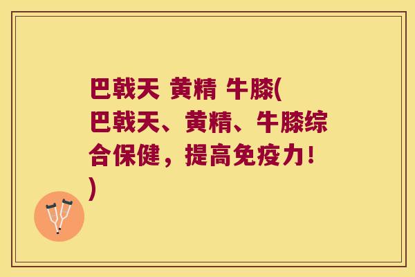 巴戟天 黄精 牛膝(巴戟天、黄精、牛膝综合保健，提高力！)