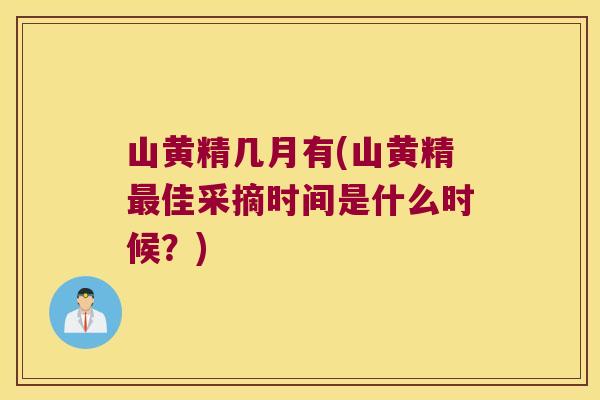 山黄精几月有(山黄精佳采摘时间是什么时候?) 山黄精几月有(山黄精佳采摘时间是什么时候?)