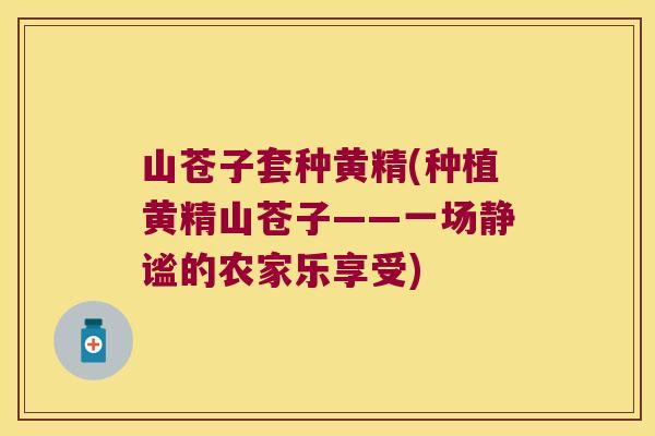 山苍子套种黄精(种植黄精山苍子——一场静谧的农家乐享受) 山苍子套种黄精(种植黄精山苍子——一场静谧的农家乐享受)