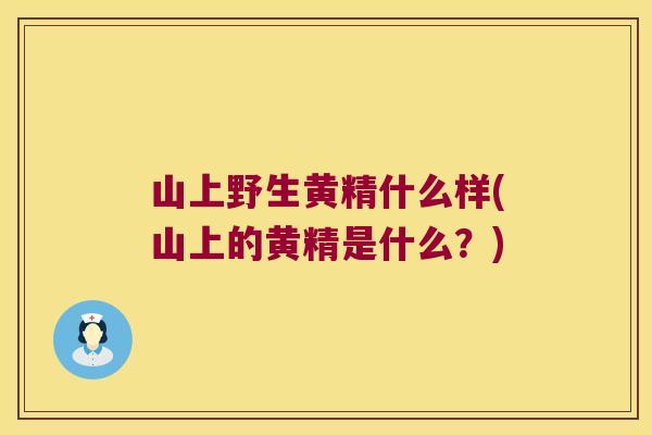 山上野生黄精什么样(山上的黄精是什么?) 山上野生黄精什么样(山上的黄精是什么?)