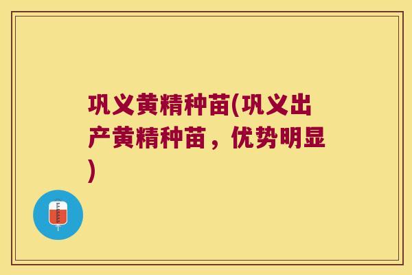 巩义黄精种苗(巩义出产黄精种苗，优势明显)
