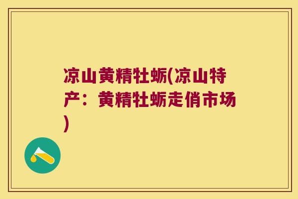 凉山黄精牡蛎(凉山特产:黄精牡蛎走俏市场) 凉山黄精牡蛎(凉山特产:黄精牡蛎走俏市场)