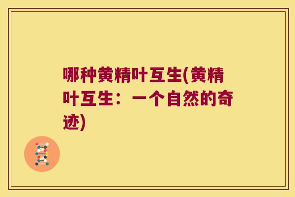 哪种黄精叶互生(黄精叶互生:一个自然的奇迹) 哪种黄精叶互生(黄精叶互生:一个自然的奇迹)