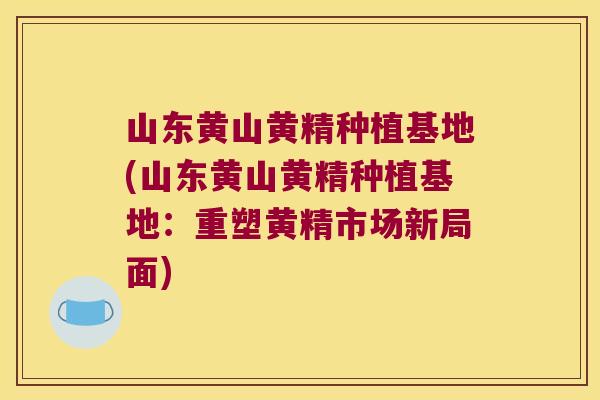 山东黄山黄精种植基地(山东黄山黄精种植基地：重塑黄精市场新局面)