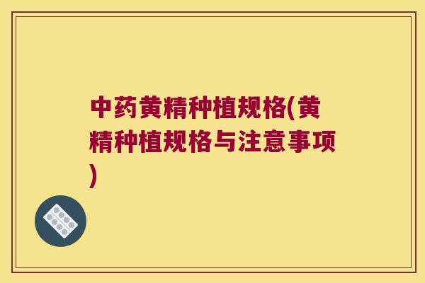 黄精种植规格(黄精种植规格与注意事项)