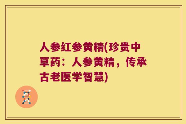 人参红参黄精(珍贵中草药：人参黄精，传承古老医学智慧)