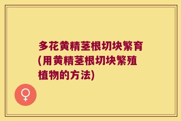 多花黄精茎根切块繁育(用黄精茎根切块繁殖植物的方法) 多花黄精茎根切块繁育(用黄精茎根切块繁殖植物的方法)