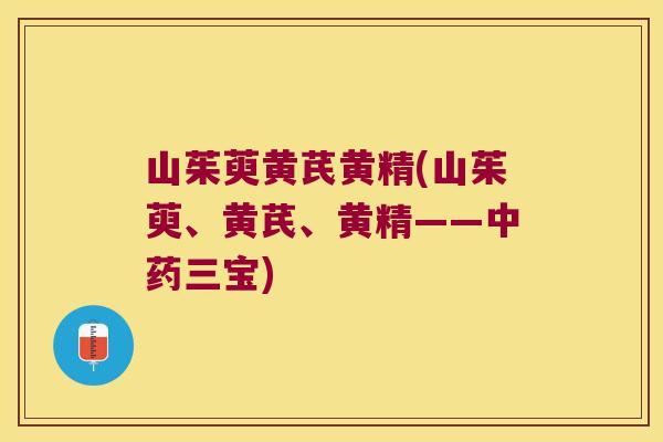 山茱萸黄芪黄精(山茱萸、黄芪、黄精——三宝)