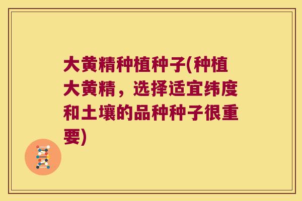 大黄精种植种子(种植大黄精，选择适宜纬度和土壤的品种种子很重要)