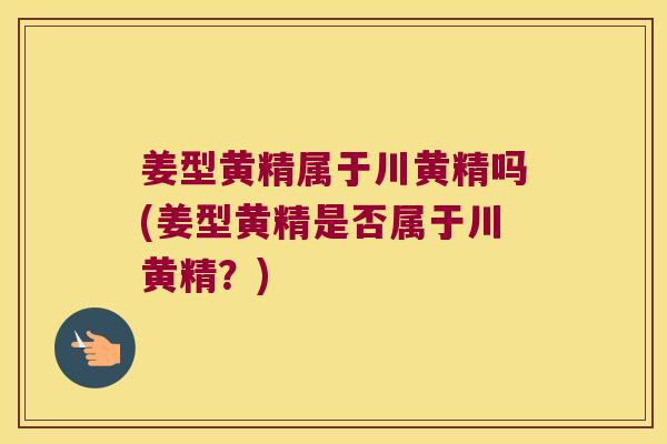 姜型黄精属于川黄精吗(姜型黄精是否属于川黄精？)