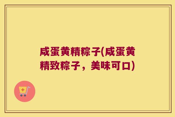 咸蛋黄精粽子(咸蛋黄精致粽子，美味可口)