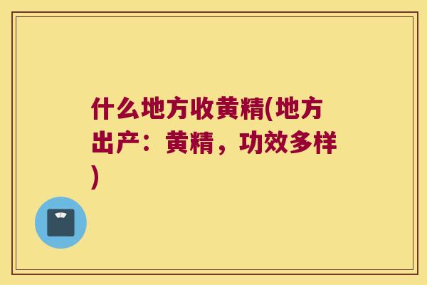 什么地方收黄精(地方出产:黄精,功效多样) 什么地方收黄精(地方出产:黄精,功效多样)