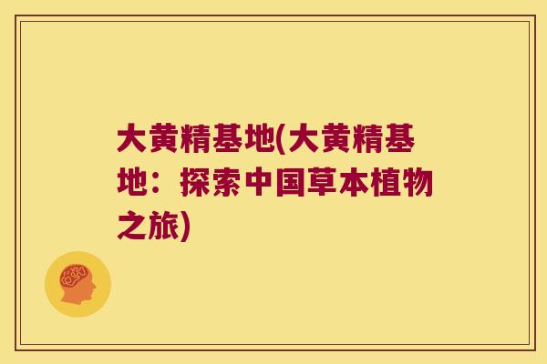大黄精基地(大黄精基地：探索中国草本植物之旅)