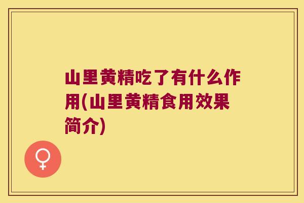 山里黄精吃了有什么作用(山里黄精食用效果简介) 山里黄精吃了有什么作用(山里黄精食用效果简介)