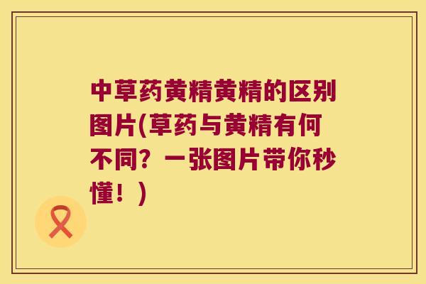 中草药黄精黄精的区别图片(草药与黄精有何不同？一张图片带你秒懂！)