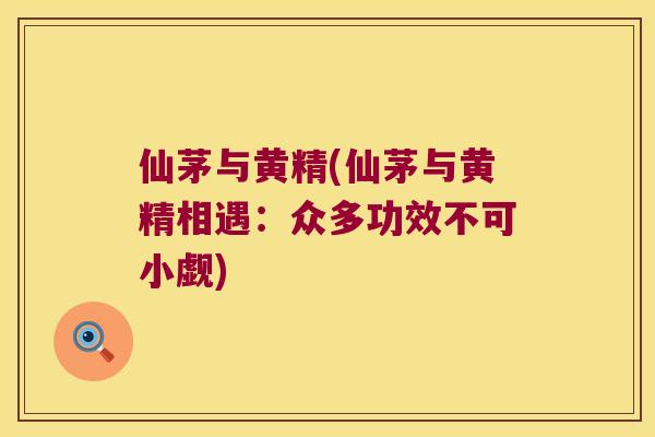 仙茅与黄精(仙茅与黄精相遇:众多功效不可小觑) 仙茅与黄精(仙茅与黄精相遇:众多功效不可小觑)