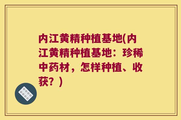 内江黄精种植基地(内江黄精种植基地：珍稀材，怎样种植、收获？)