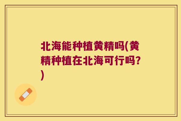 北海能种植黄精吗(黄精种植在北海可行吗？)