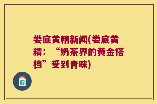 娄底黄精新闻(娄底黄精：“奶茶界的黄金搭档”受到青睐)