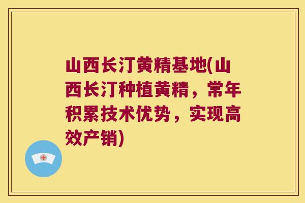 山西长汀黄精基地(山西长汀种植黄精,常年积累技术优势,实现高效产销) 山西长汀黄精基地(山西长汀种植黄精,常年积累技术优势,实现高效产销)