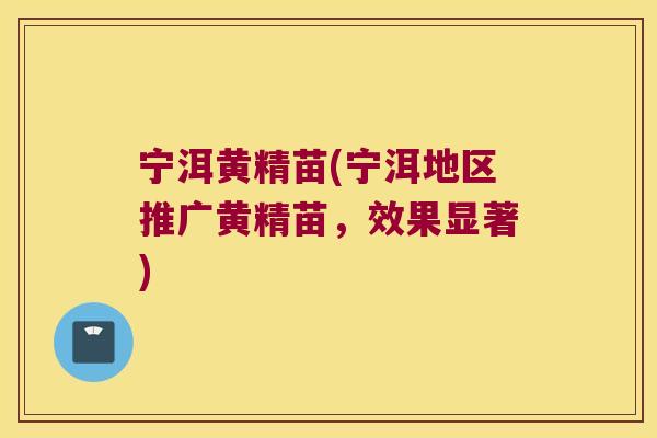 宁洱黄精苗(宁洱地区推广黄精苗，效果显著)