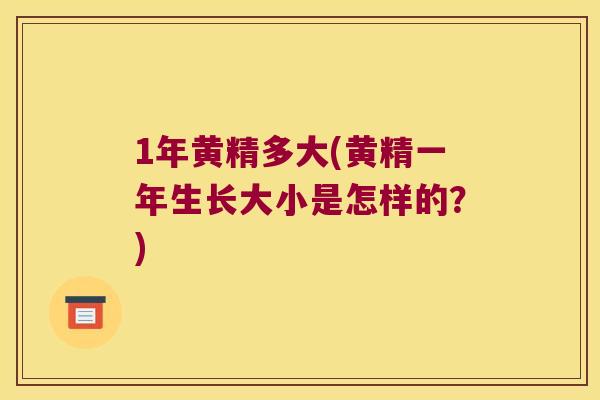 1年黄精多大(黄精一年生长大小是怎样的？)