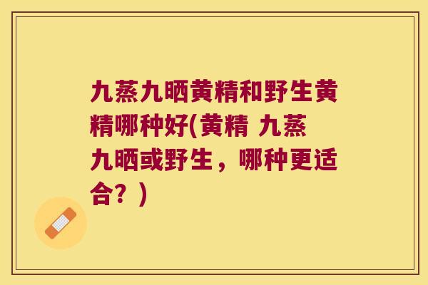 九蒸九晒黄精和野生黄精哪种好(黄精 九蒸九晒或野生,哪种更适合?) 九蒸九晒黄精和野生黄精哪种好(黄精 九蒸九晒或野生,哪种更适合?)