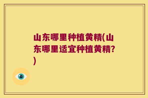山东哪里种植黄精(山东哪里适宜种植黄精?) 山东哪里种植黄精(山东哪里适宜种植黄精?)
