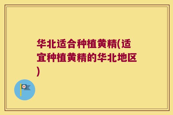 华北适合种植黄精(适宜种植黄精的华北地区)