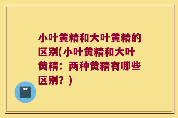 小叶黄精和大叶黄精的区别(小叶黄精和大叶黄精：两种黄精有哪些区别？)
